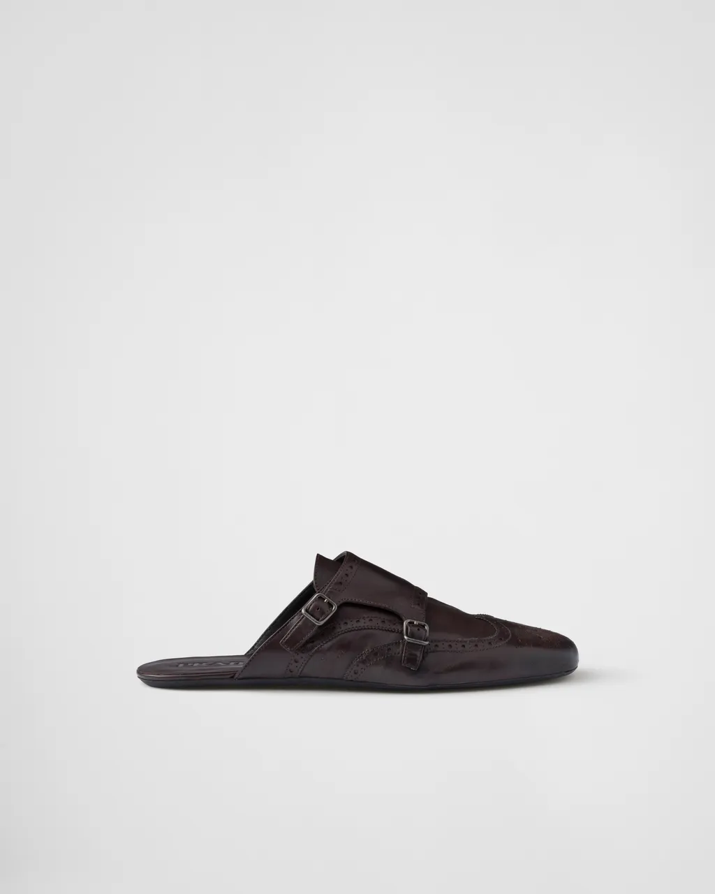Shuffle Antiqued Leather Double Monk Strap Mules