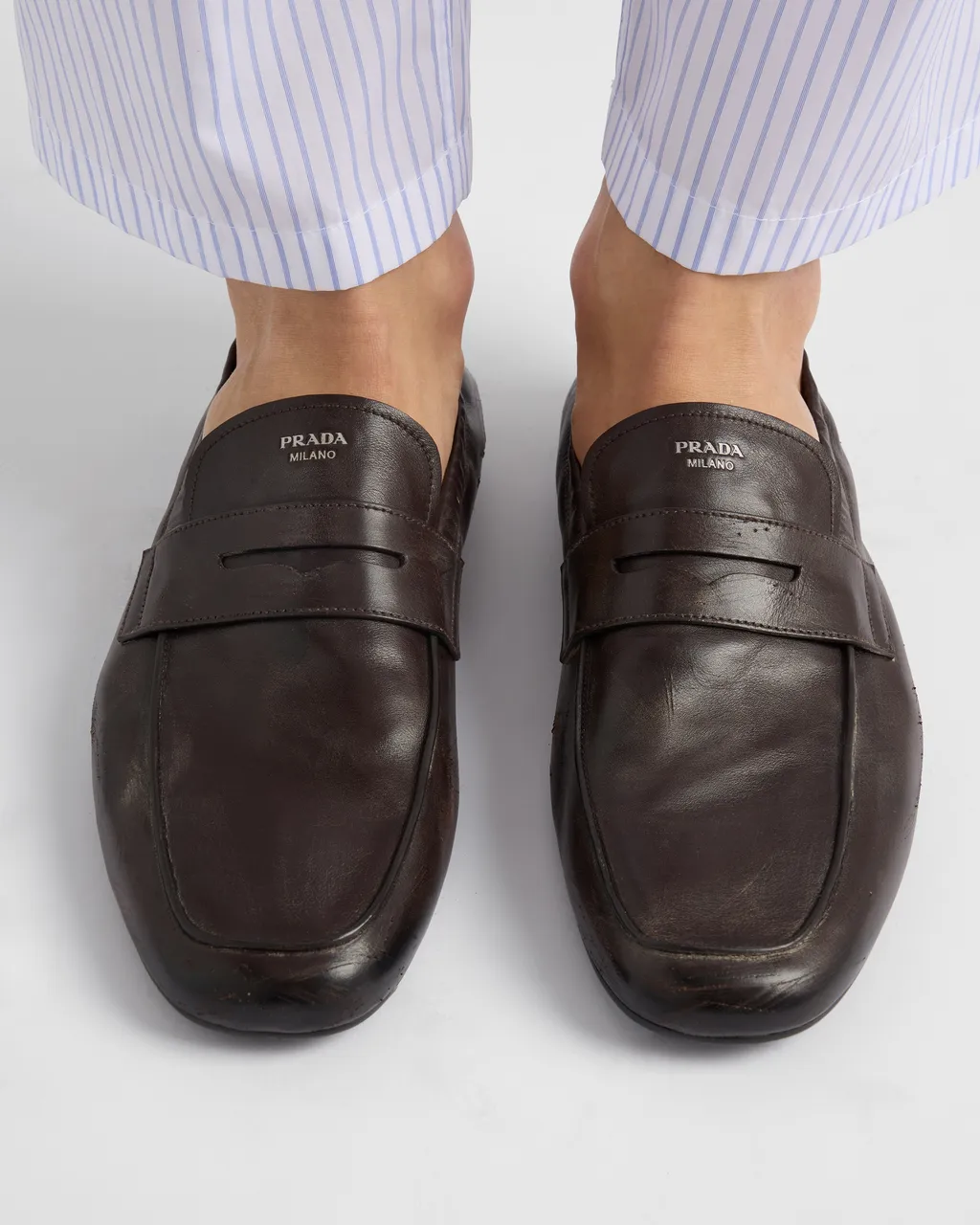 Shuffle Antiqued Leather Loafers