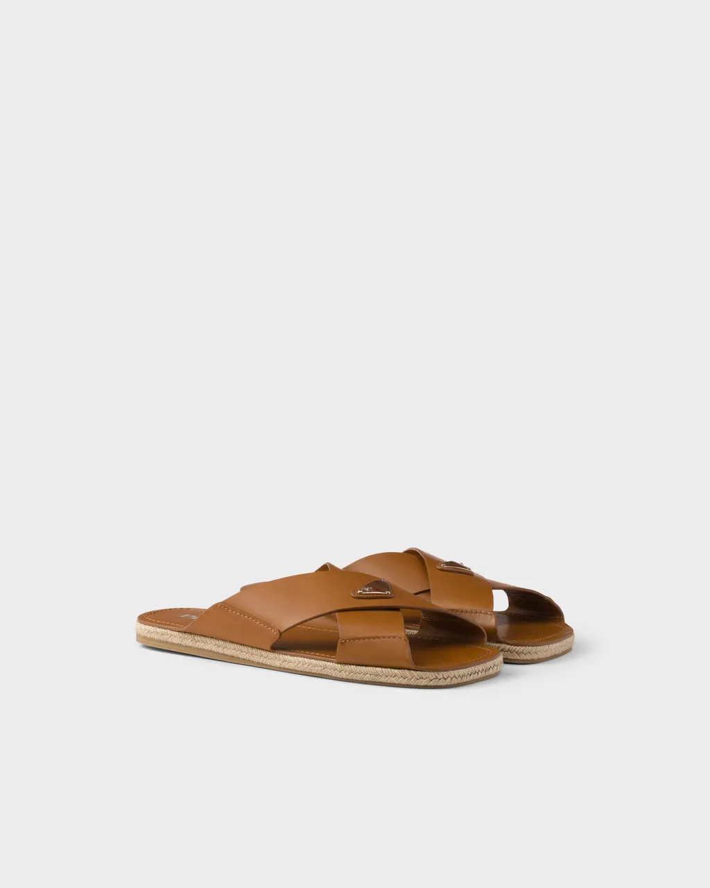 Crisscross Leather Slides