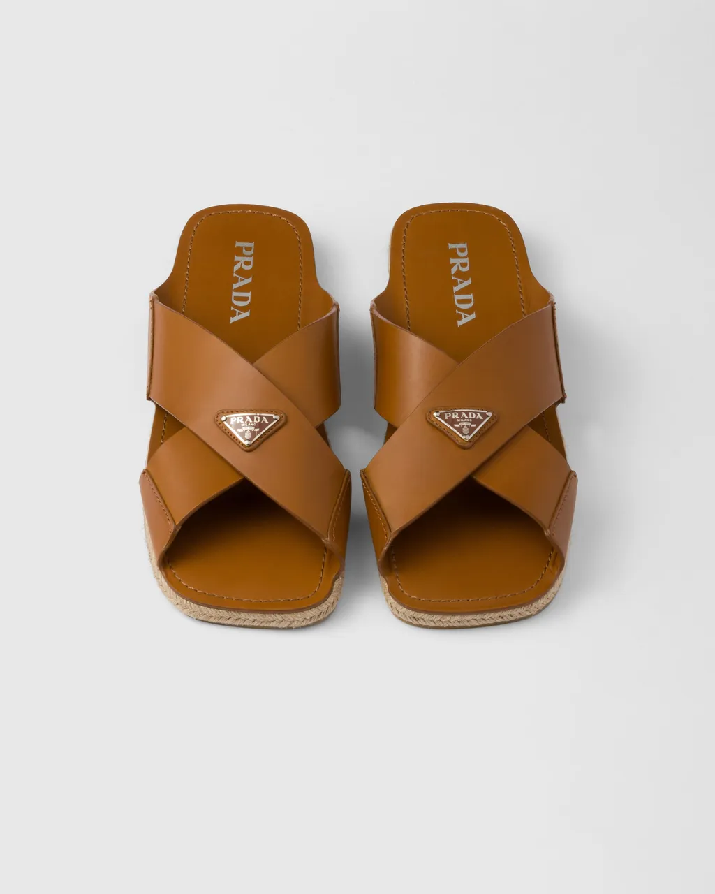 Crisscross Leather Slides