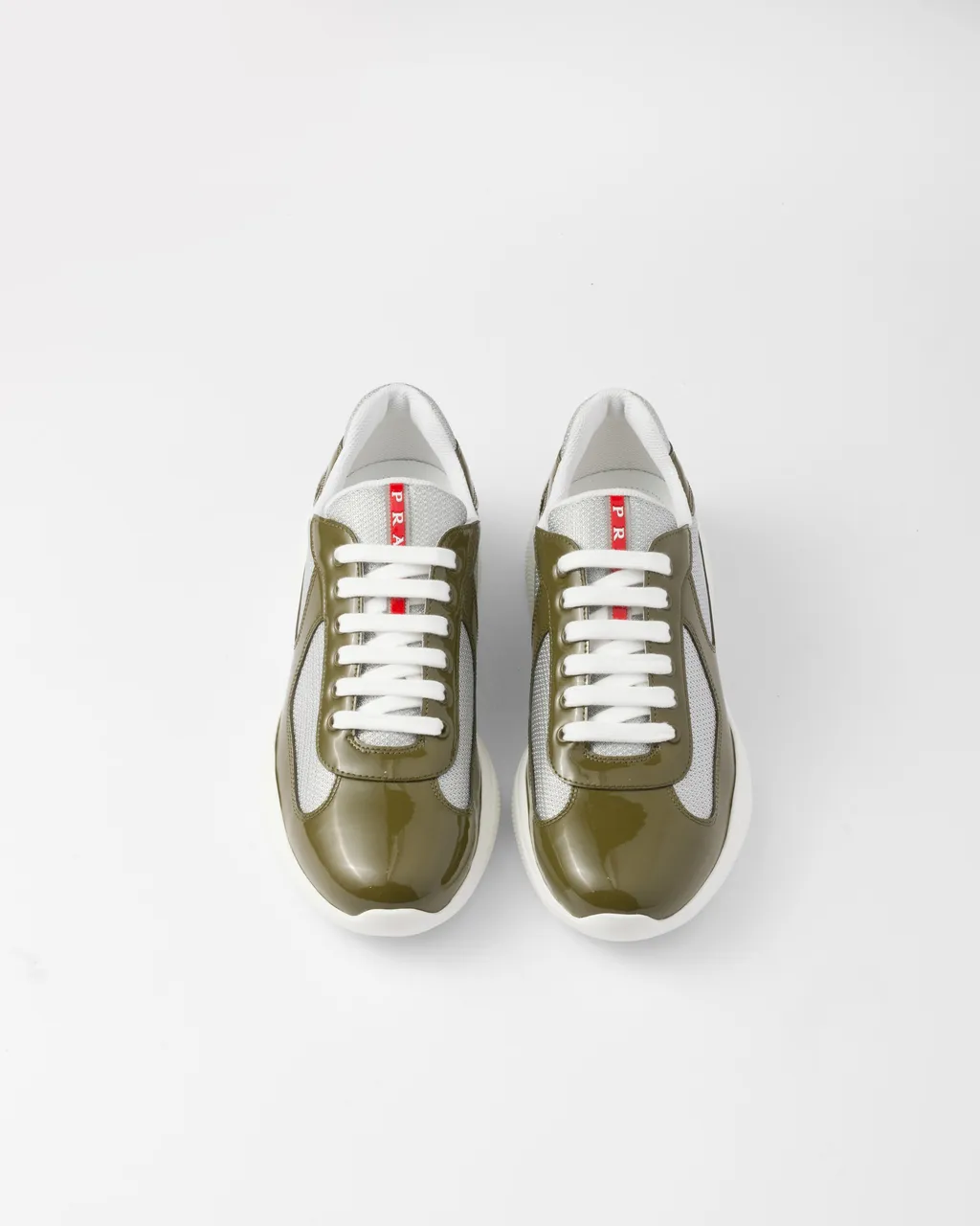Patent Leather And Technical Fabric Prada America's Cup Sneakers