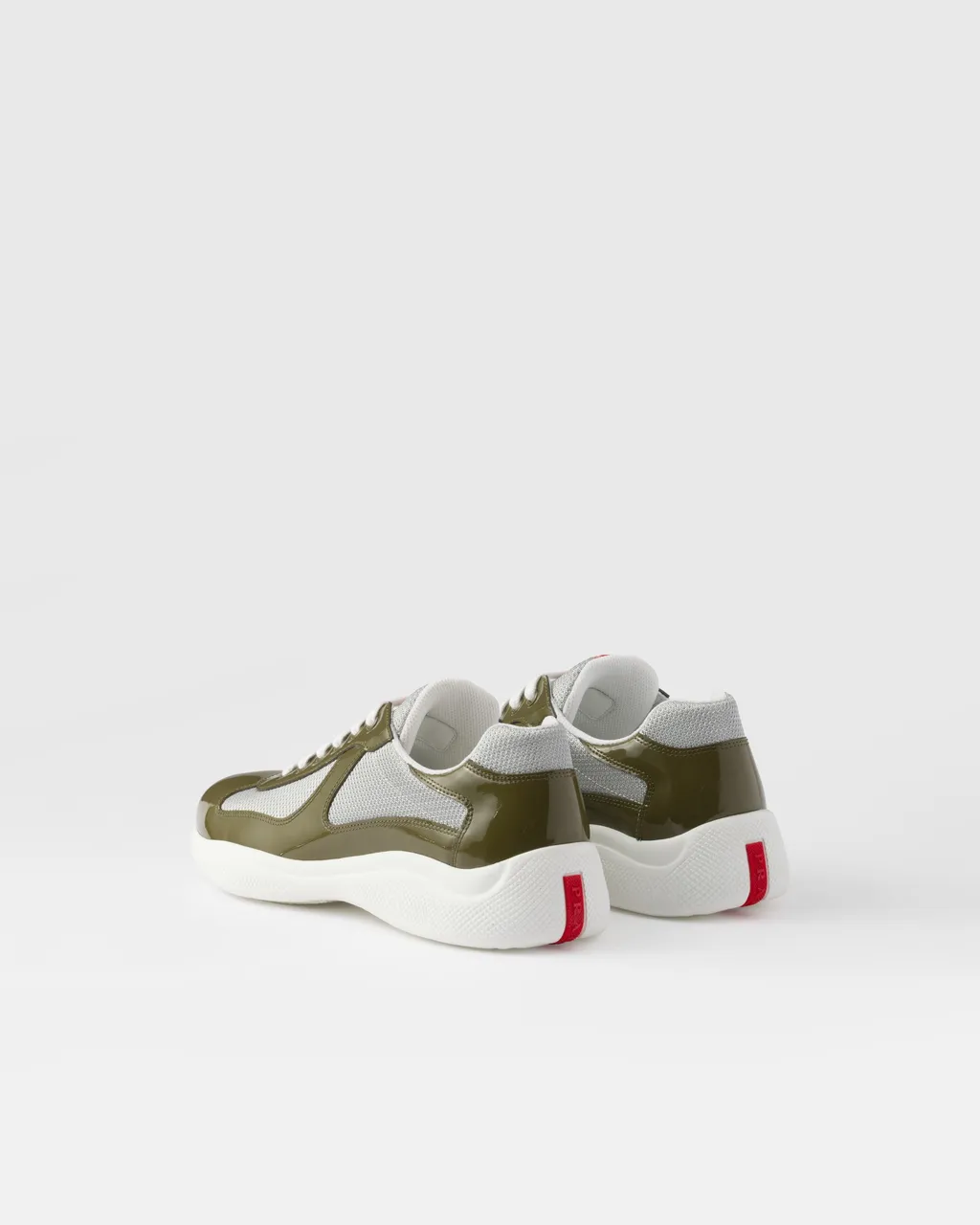Patent Leather And Technical Fabric Prada America's Cup Sneakers