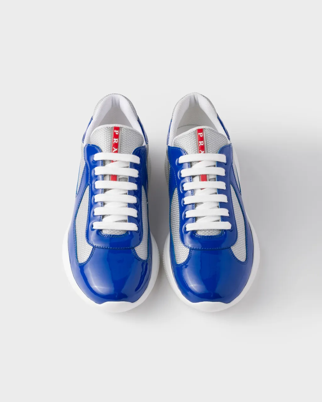 Patent Leather And Technical Fabric Prada America's Cup Sneakers