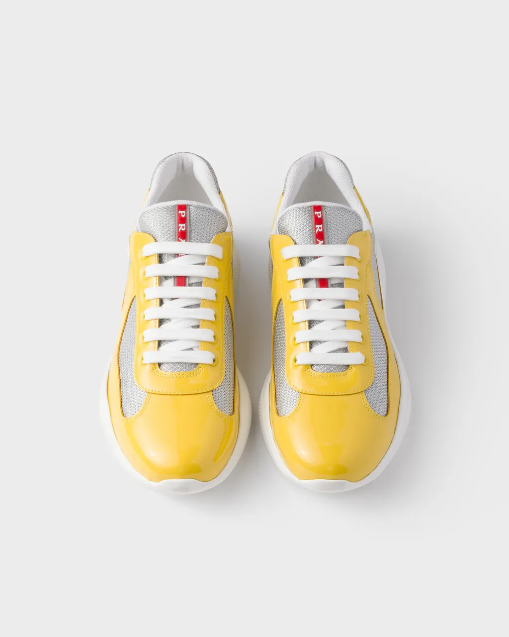 Patent Leather And Technical Fabric Prada America's Cup Sneakers
