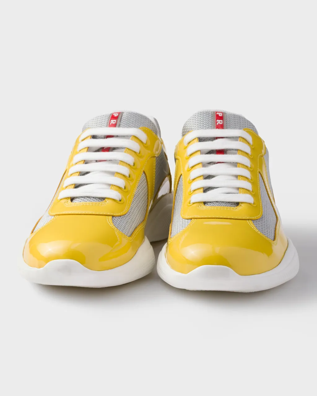 Patent Leather And Technical Fabric Prada America's Cup Sneakers