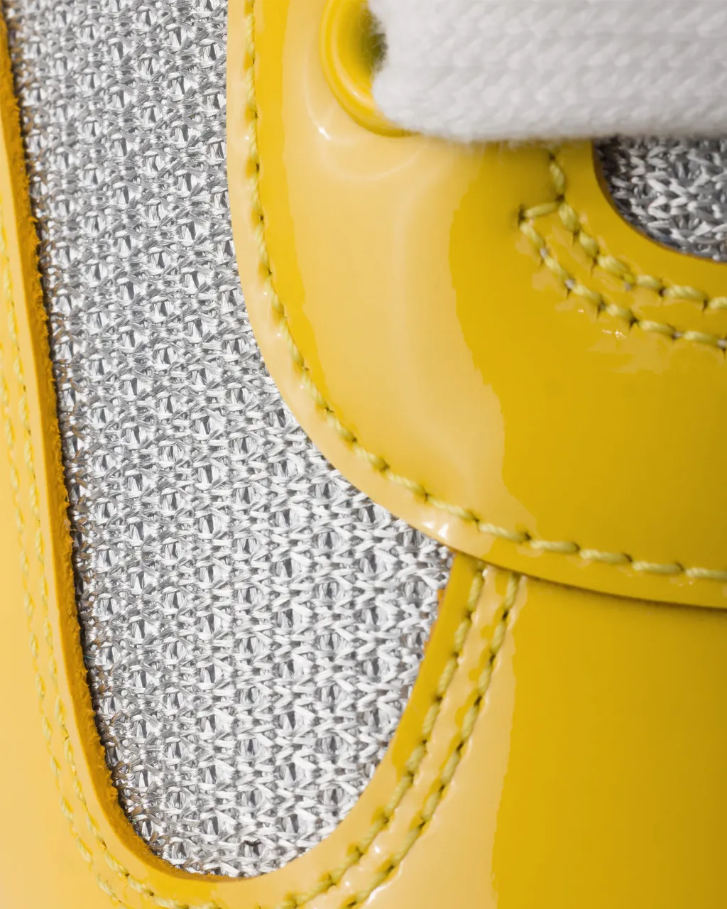 Patent Leather And Technical Fabric Prada America's Cup Sneakers