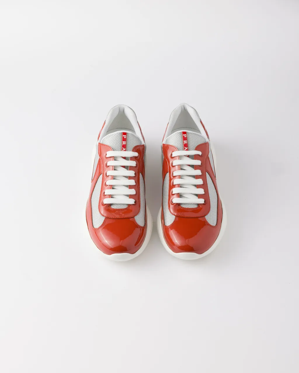 Patent Leather And Technical Fabric Prada America's Cup Sneakers