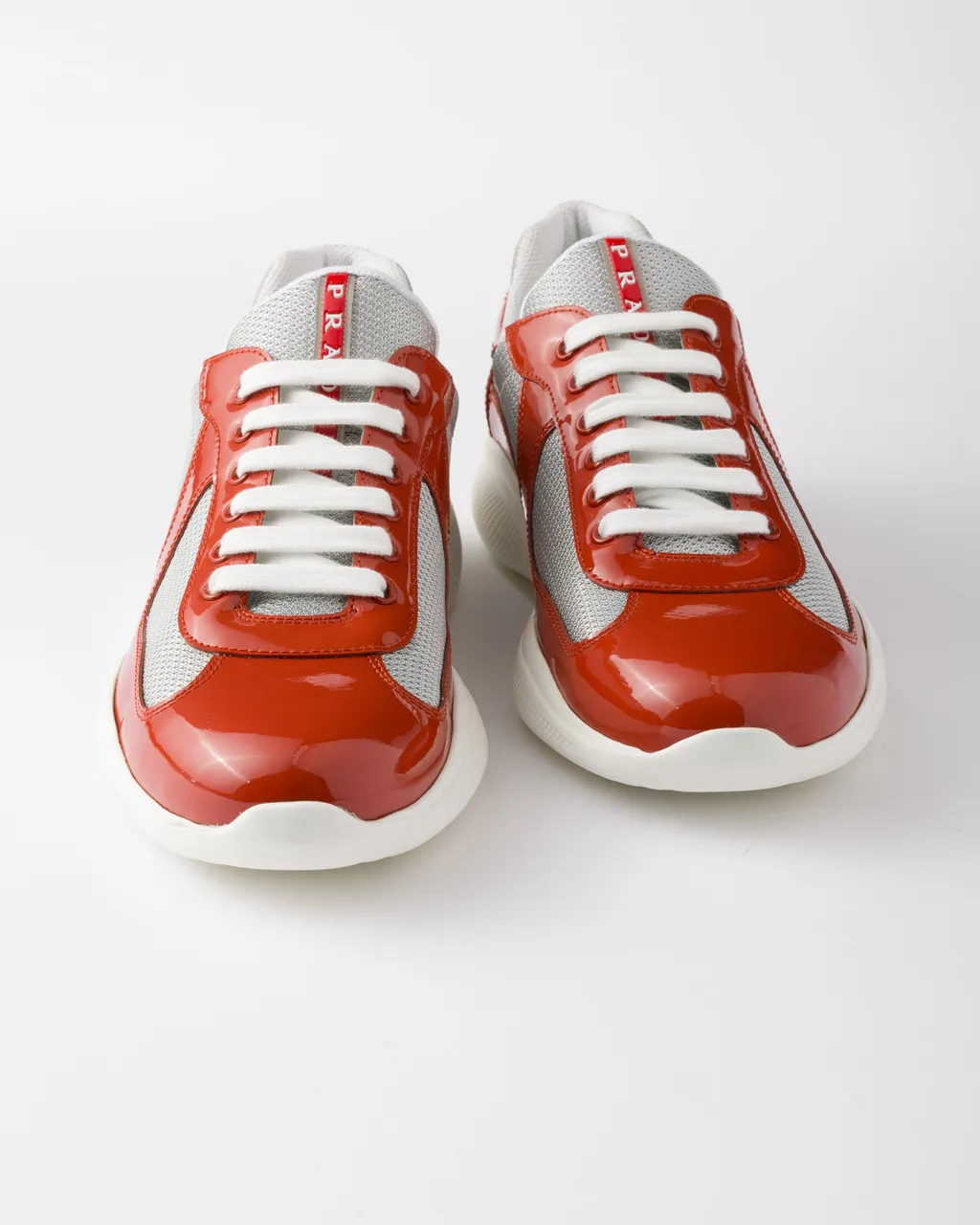 Patent Leather And Technical Fabric Prada America's Cup Sneakers