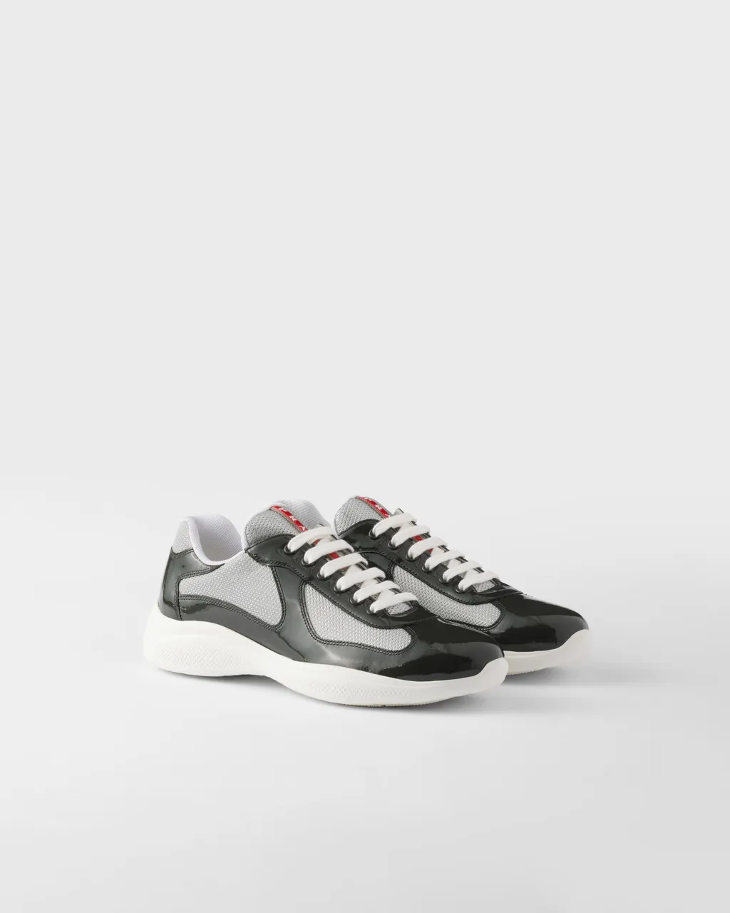 Patent Leather And Technical Fabric Prada America's Cup Sneakers