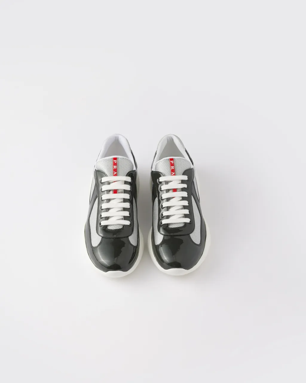 Patent Leather And Technical Fabric Prada America's Cup Sneakers