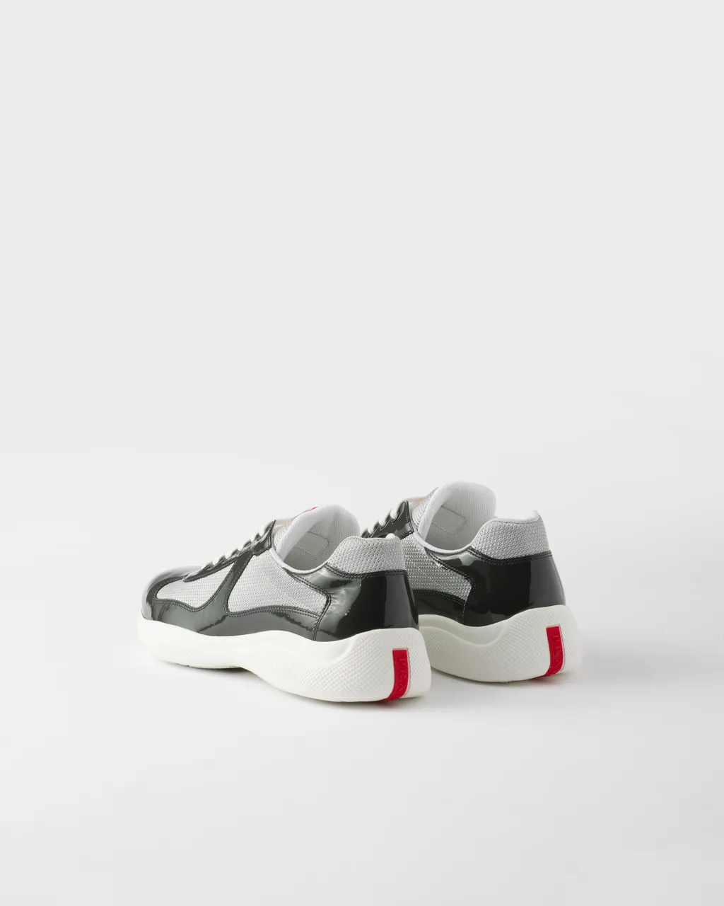Patent Leather And Technical Fabric Prada America's Cup Sneakers