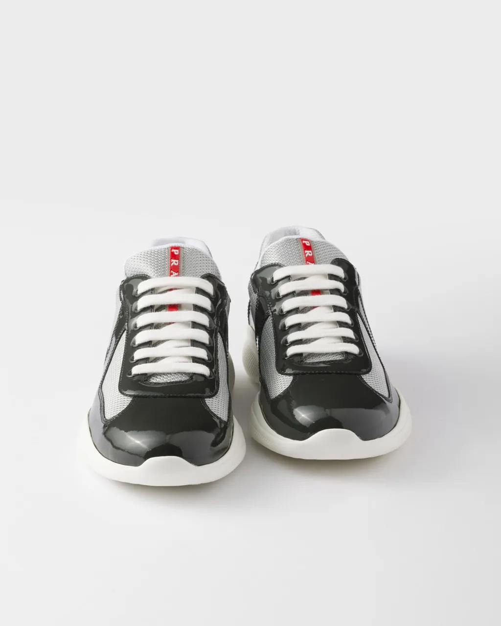 Patent Leather And Technical Fabric Prada America's Cup Sneakers