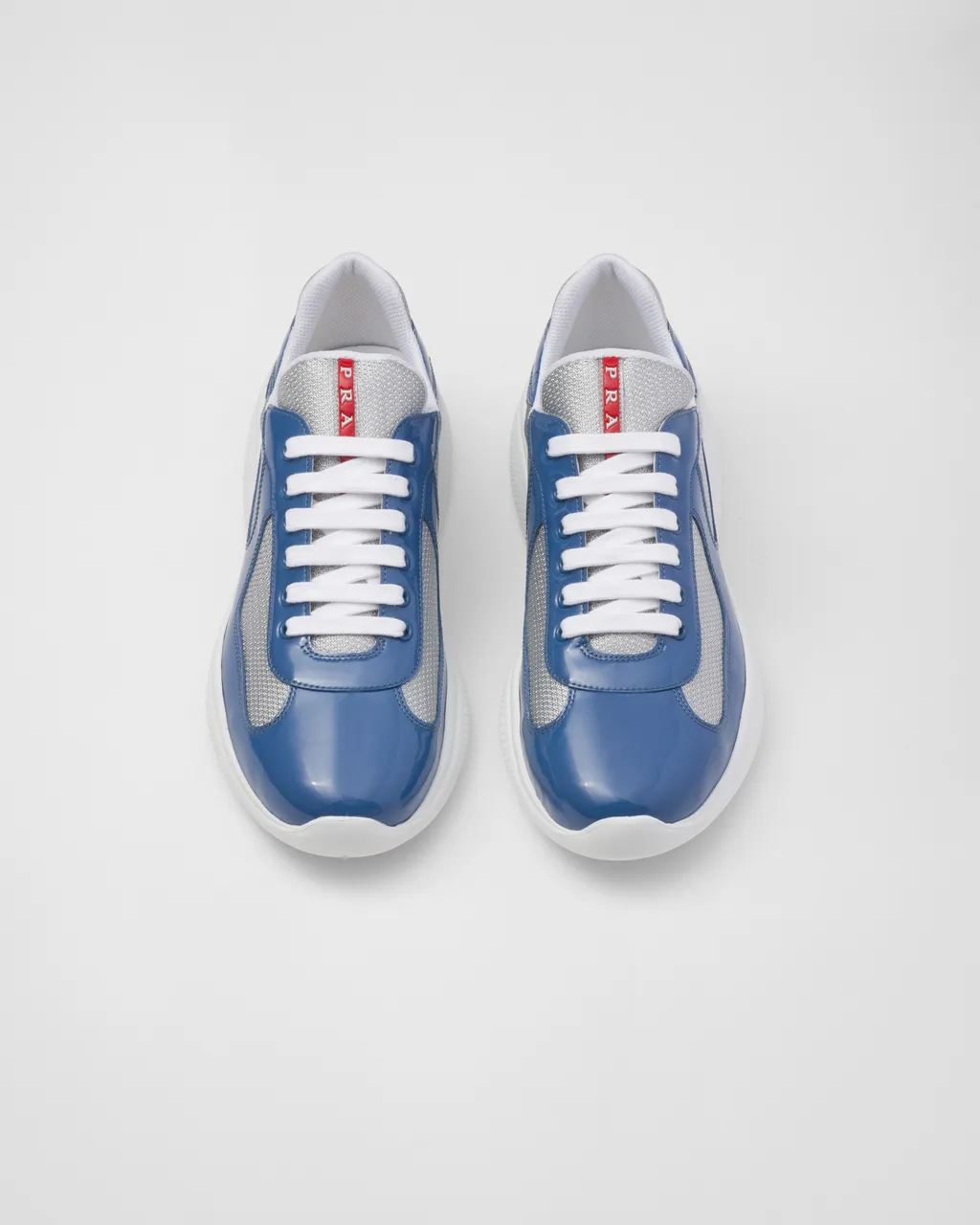 Patent Leather And Technical Fabric Prada America's Cup Sneakers