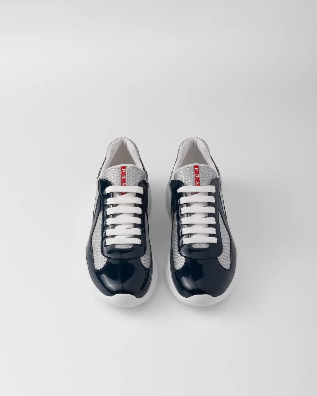 Patent Leather And Technical Fabric Prada America's Cup Sneakers