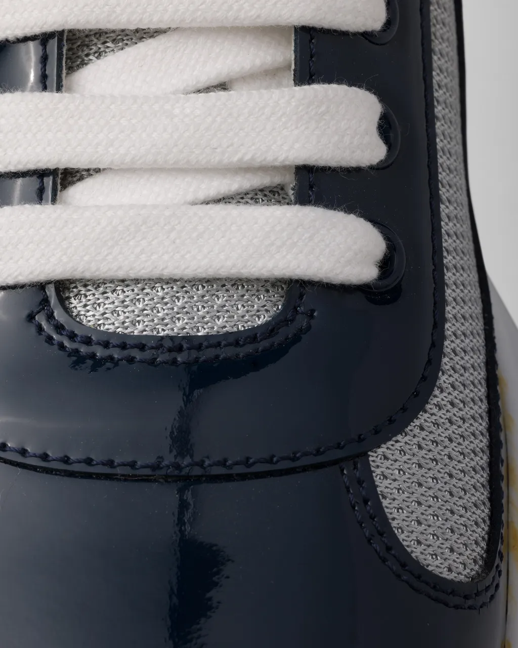 Patent Leather And Technical Fabric Prada America's Cup Sneakers