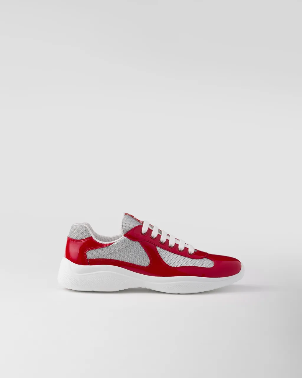 Patent Leather And Technical Fabric Prada America's Cup Sneakers