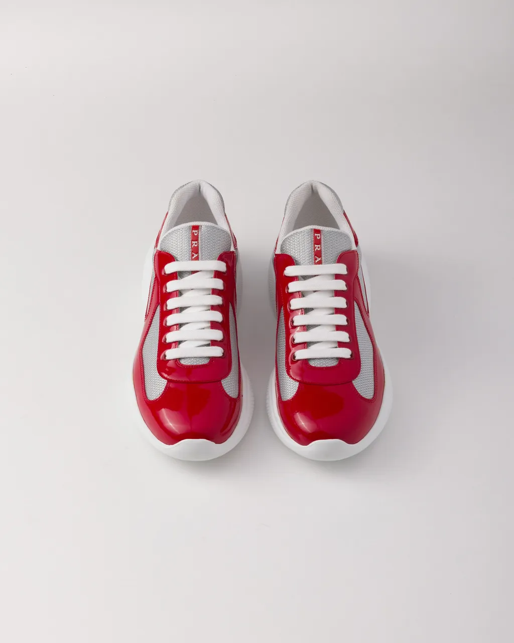 Patent Leather And Technical Fabric Prada America's Cup Sneakers