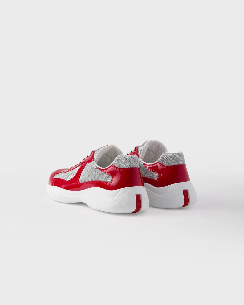 Patent Leather And Technical Fabric Prada America's Cup Sneakers