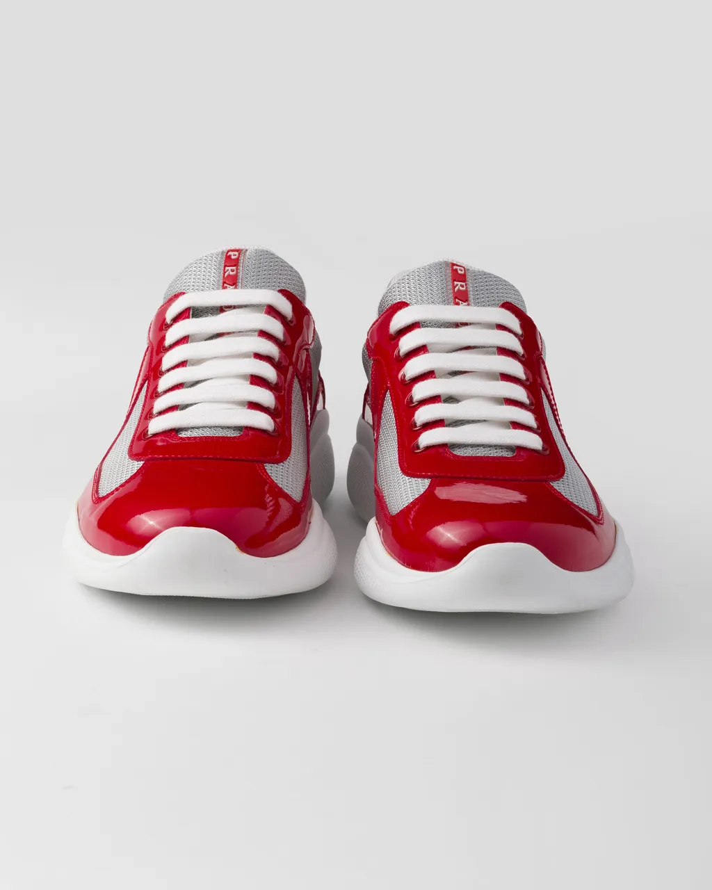 Patent Leather And Technical Fabric Prada America's Cup Sneakers