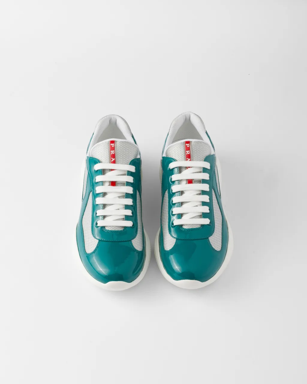 Patent Leather And Technical Fabric Prada America's Cup Sneakers
