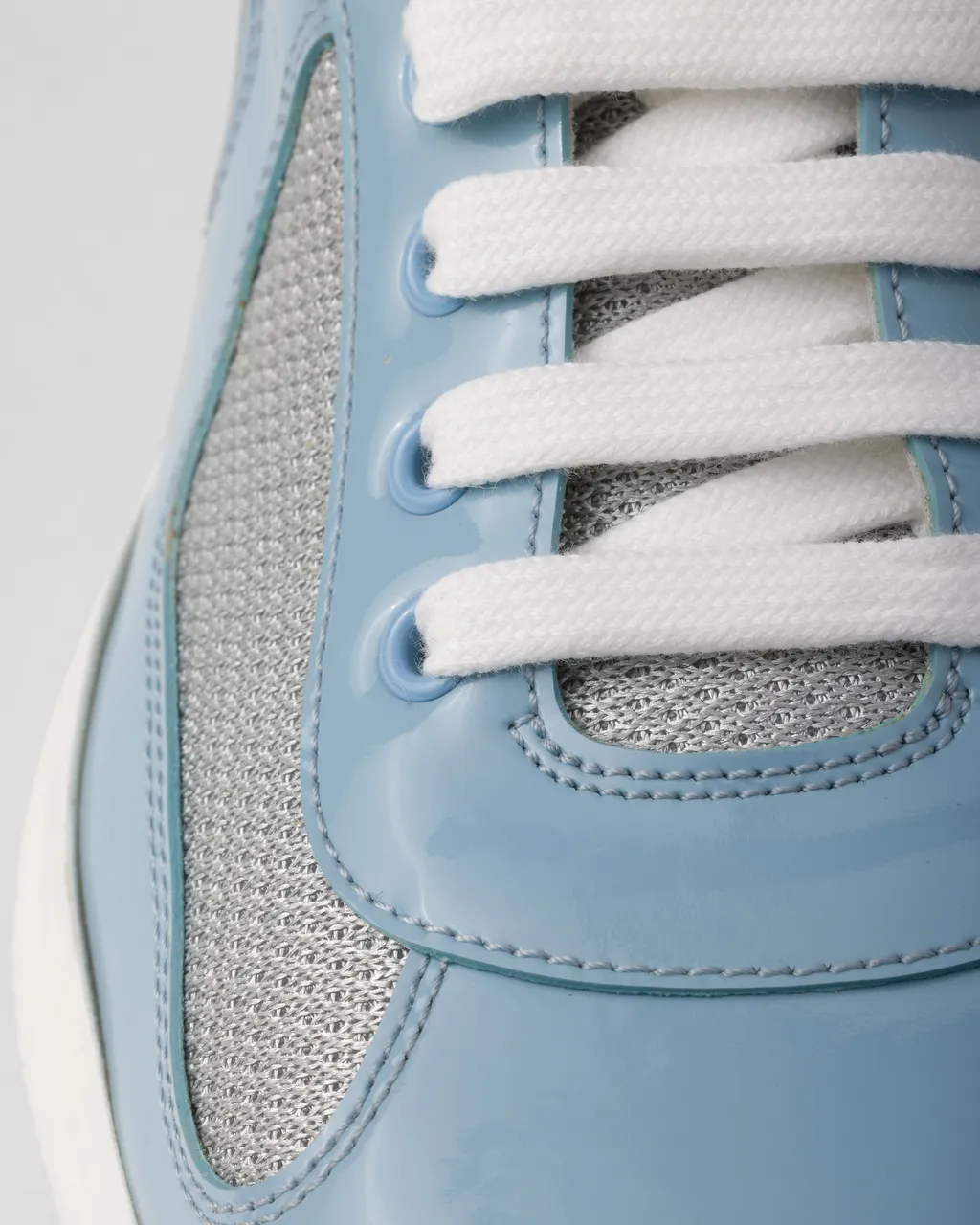 Patent Leather And Technical Fabric Prada America's Cup Sneakers