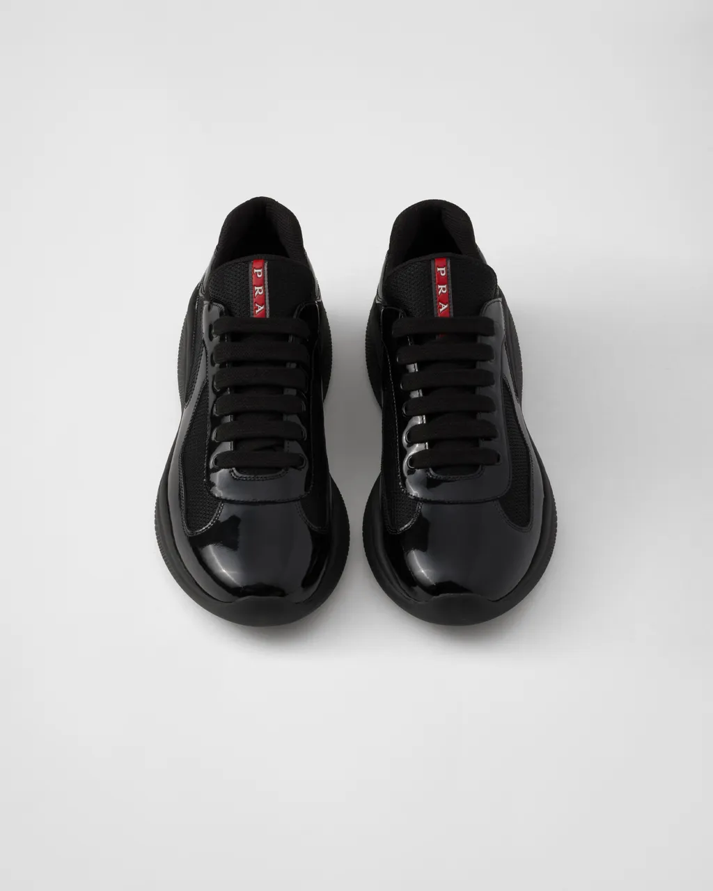 Patent Leather And Technical Fabric Prada America's Cup Sneakers