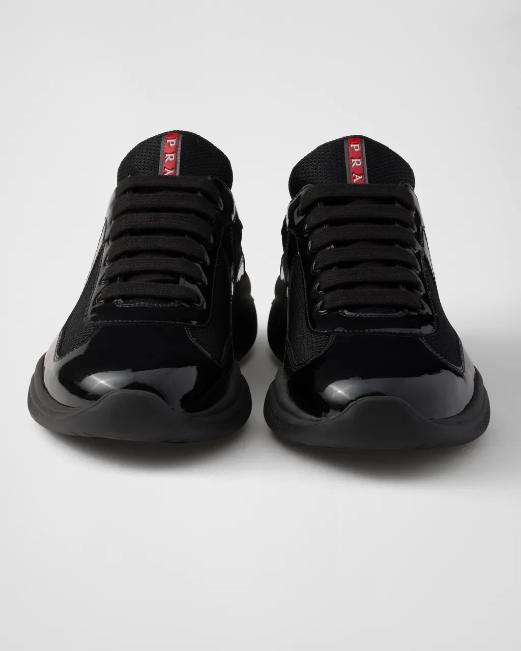 Patent Leather And Technical Fabric Prada America's Cup Sneakers