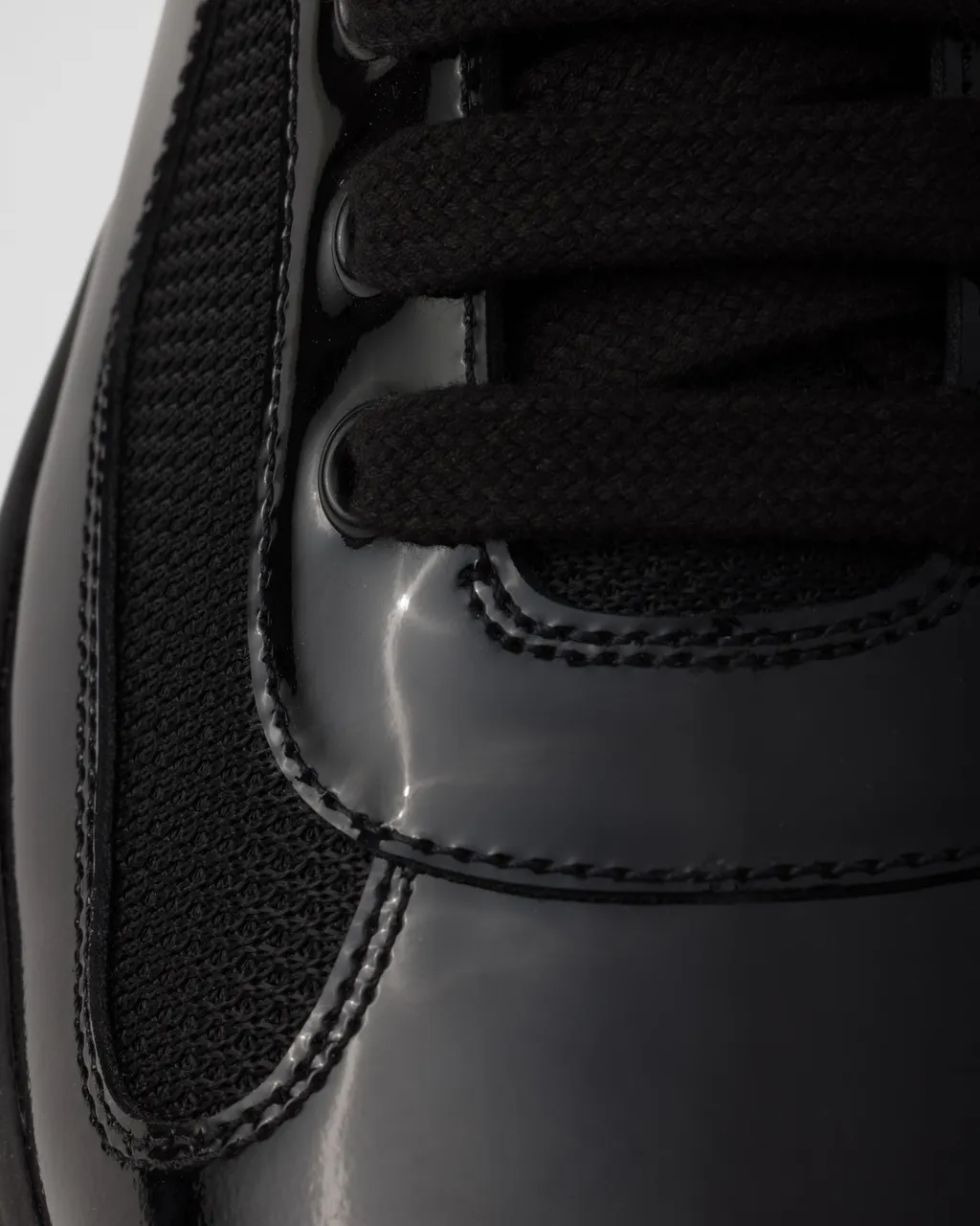 Patent Leather And Technical Fabric Prada America's Cup Sneakers