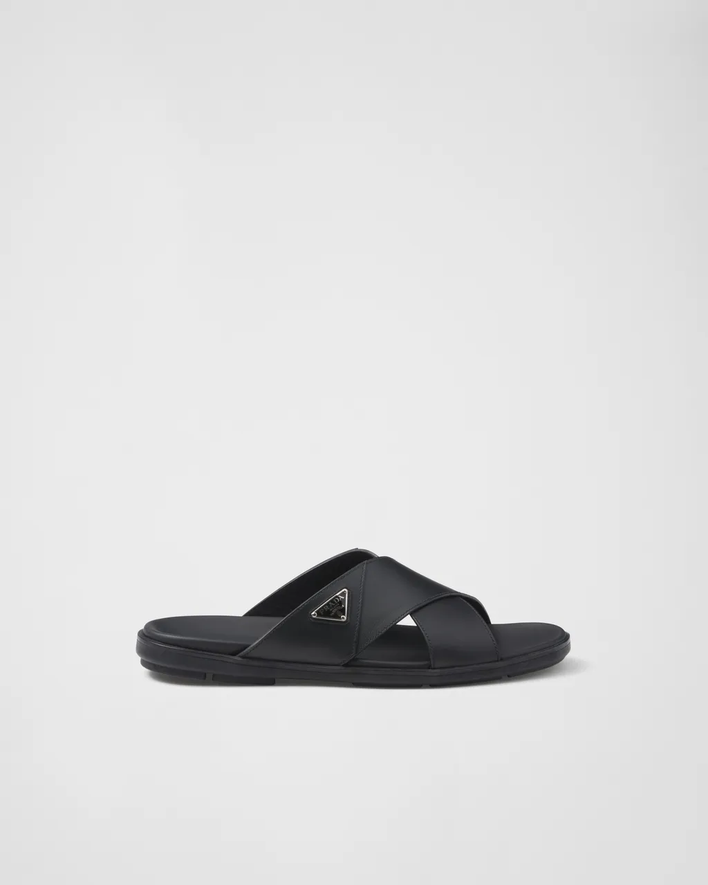 Leather Crisscross Slides