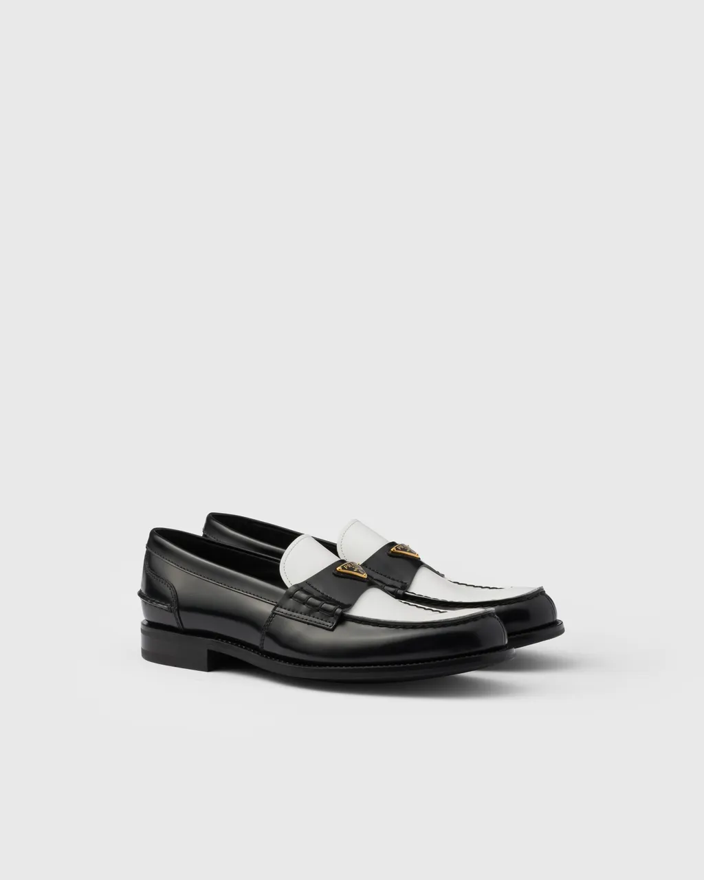 Two-Tone Brushed Leather Loafers