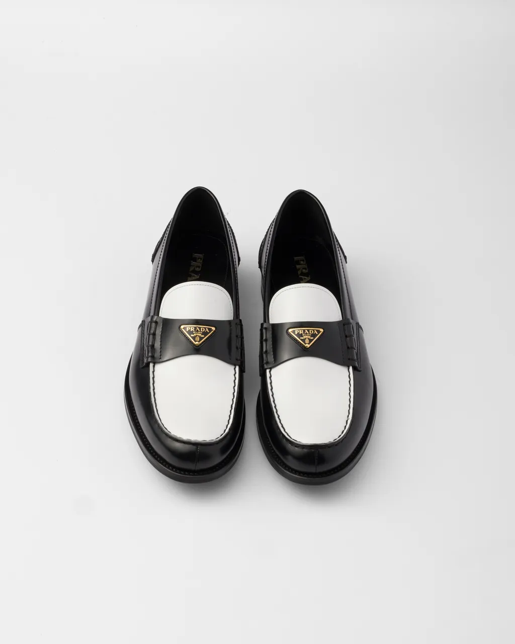 Two-Tone Brushed Leather Loafers
