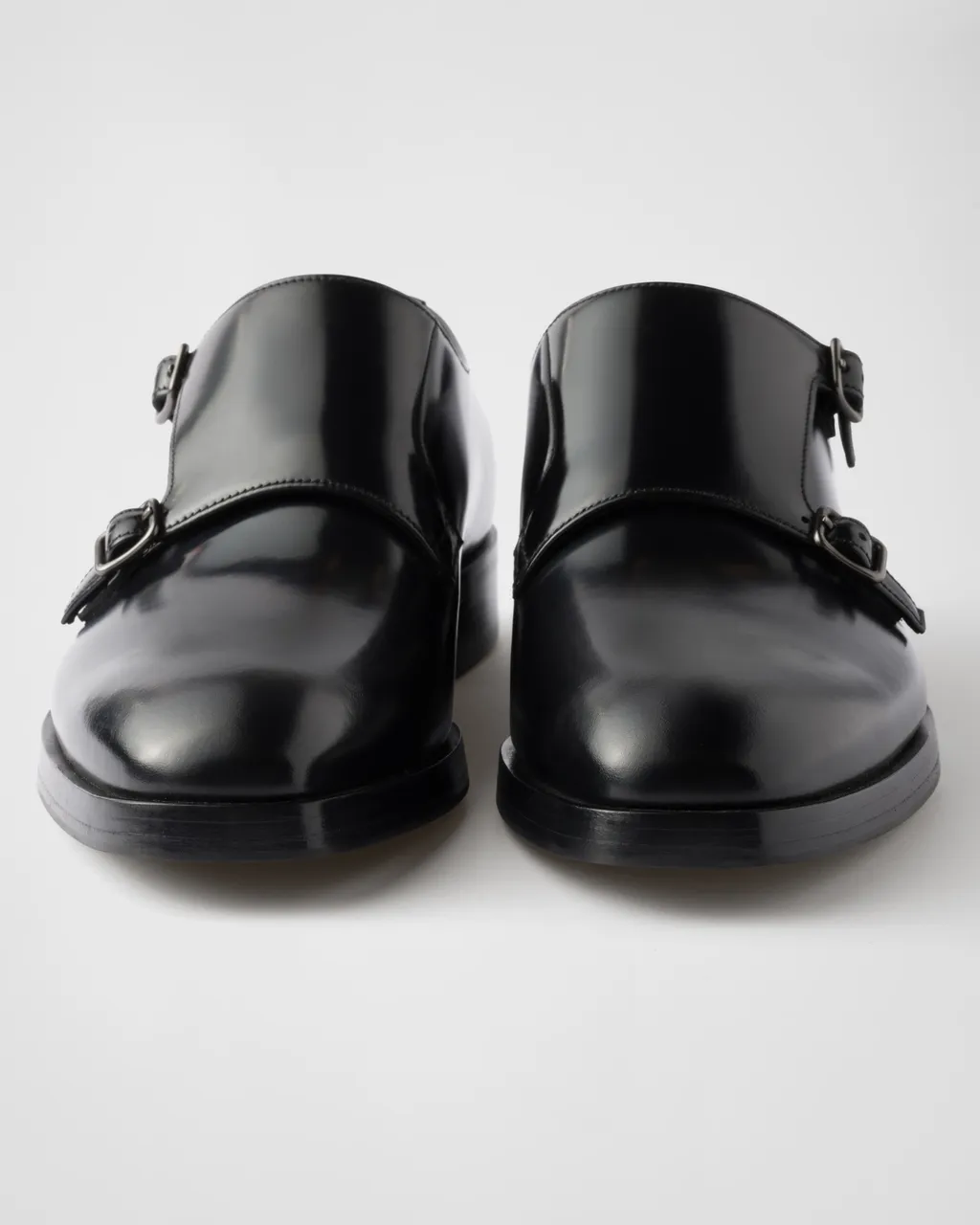 Brushed Leather Double Monk Strap Shoes