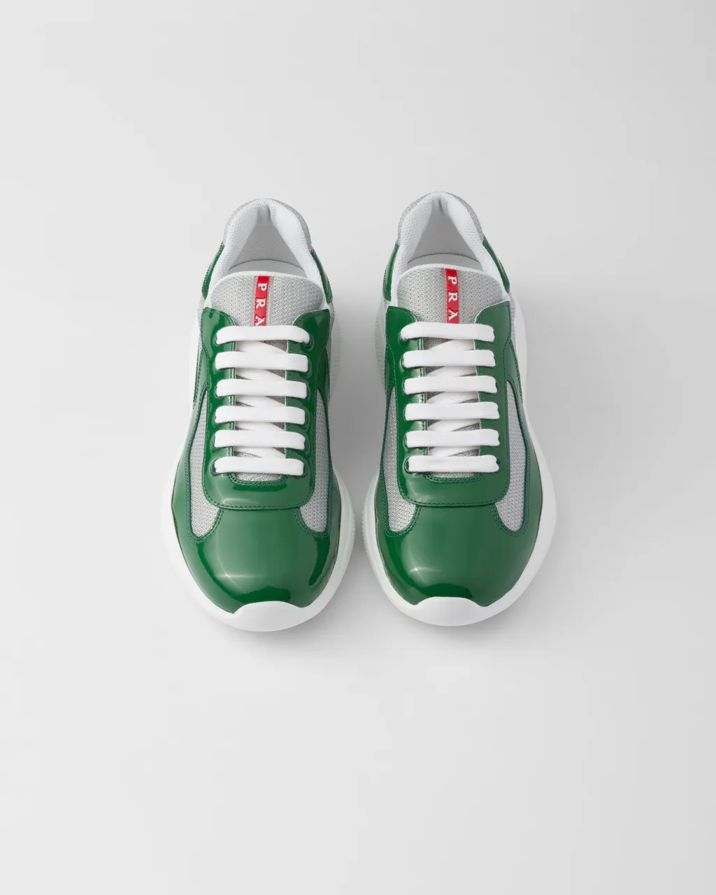 Patent Leather And Technical Fabric Prada America's Cup Sneakers