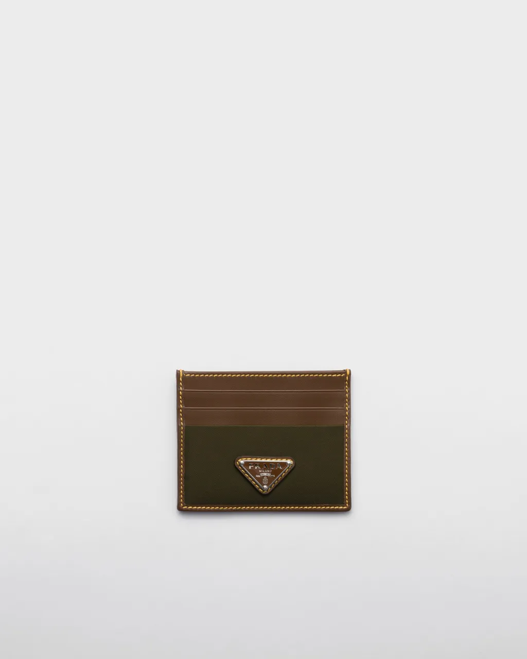 Re-Nylon And Leather Card Holder