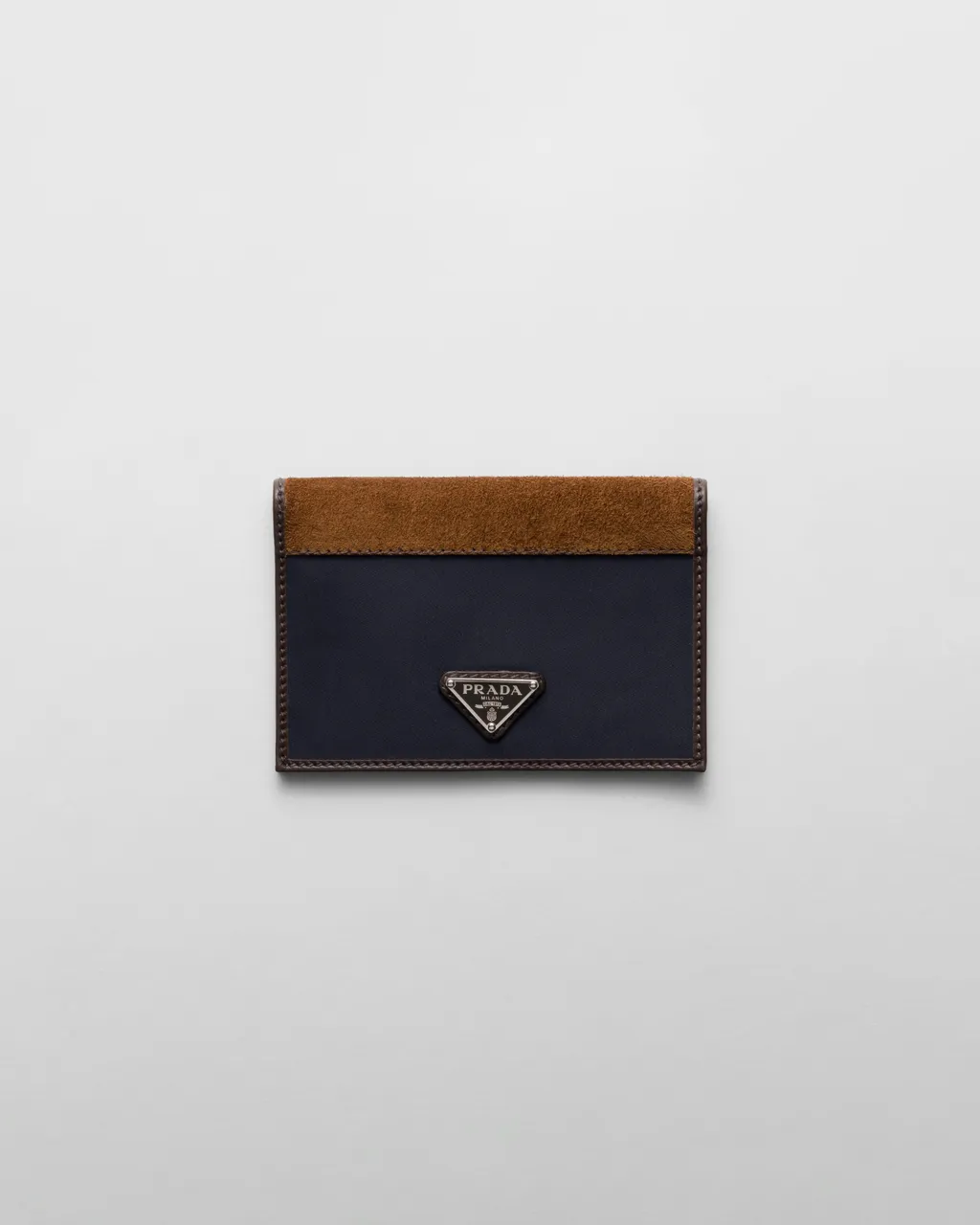 Re-Nylon And Leather Passport Holder