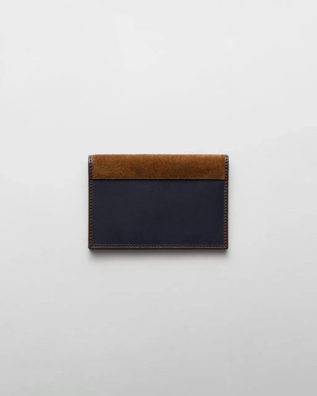 Re-Nylon And Leather Passport Holder