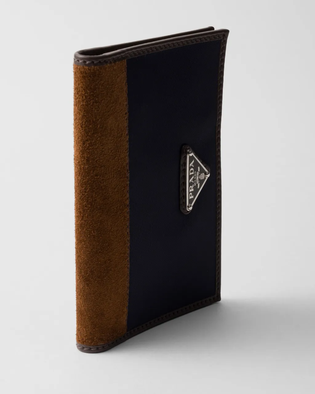 Re-Nylon And Leather Passport Holder