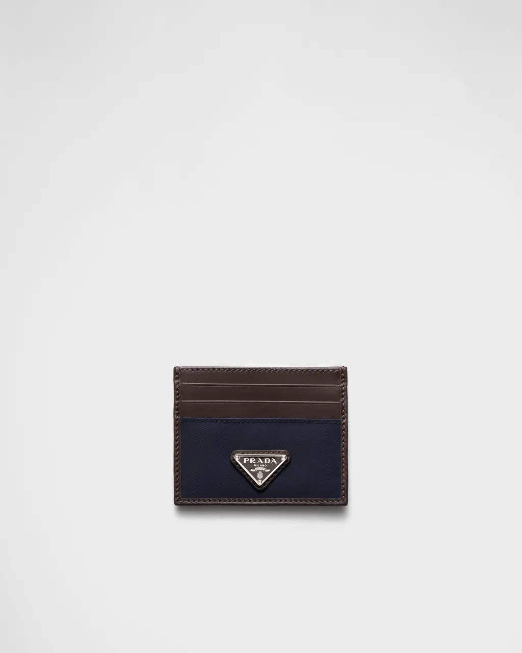Re-Nylon And Leather Card Holder