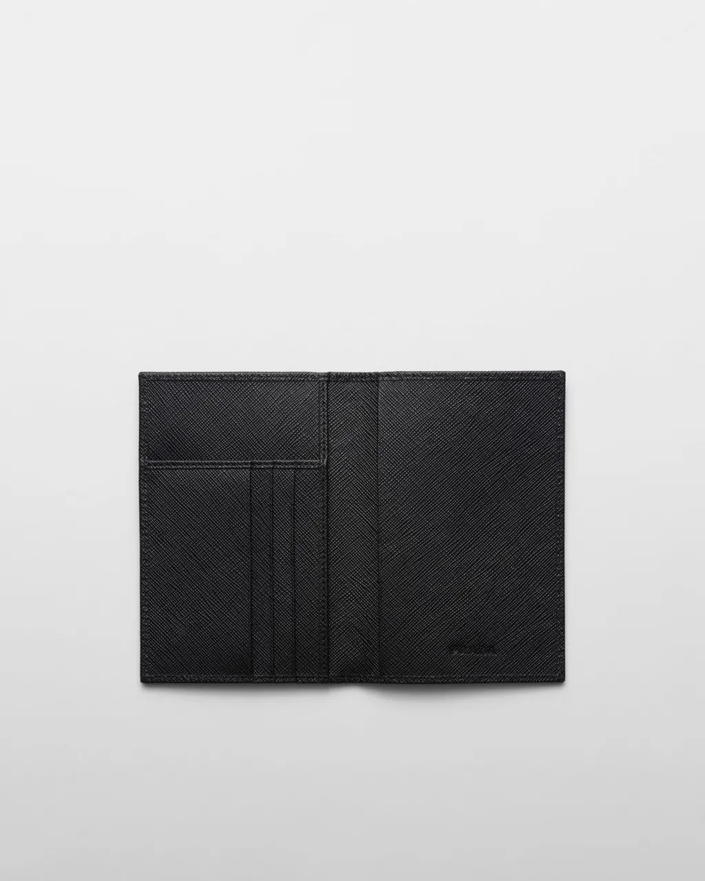 Re-Nylon And Saffiano Leather Passport Holder