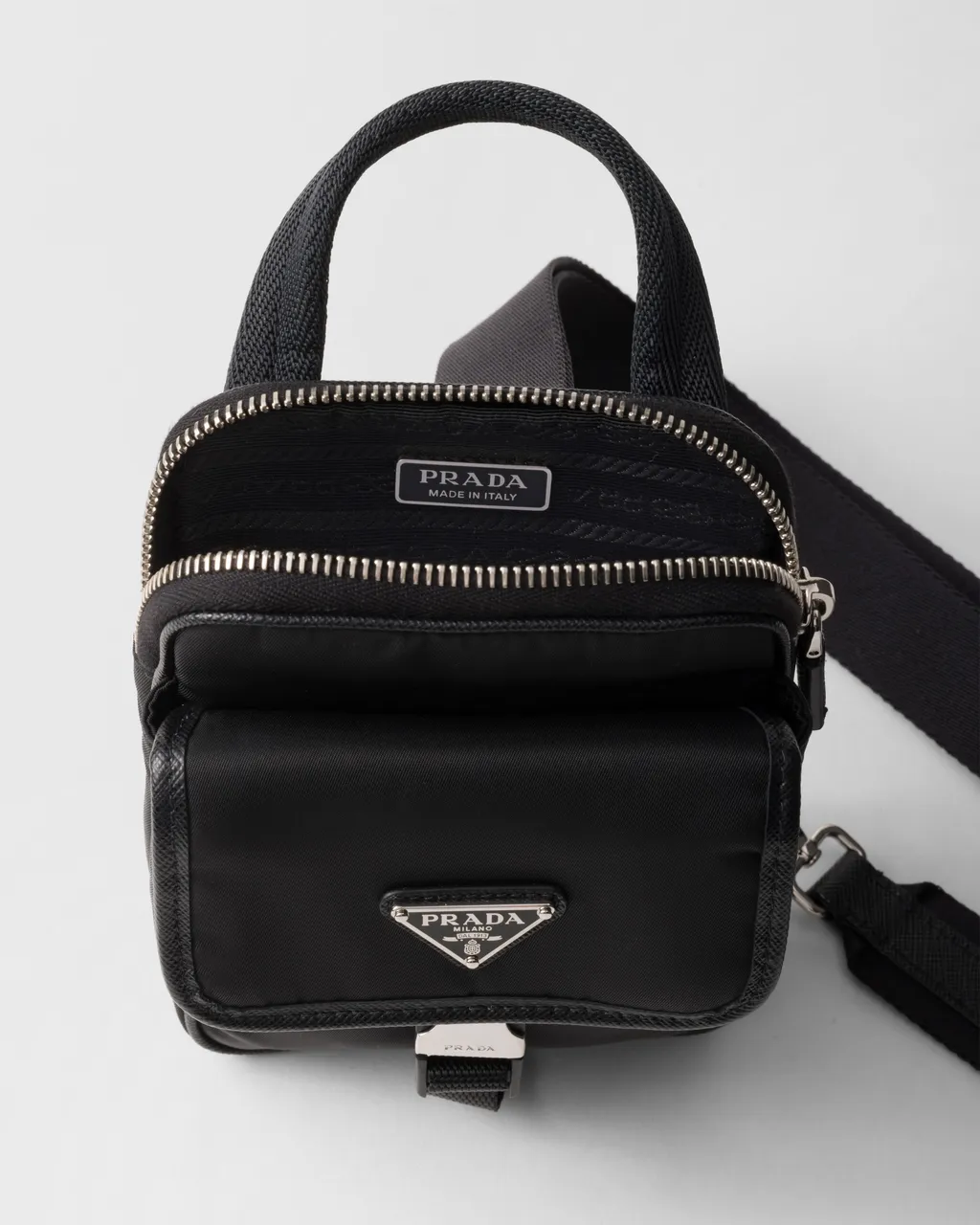 Re-Nylon And Saffiano Leather Smartphone Case
