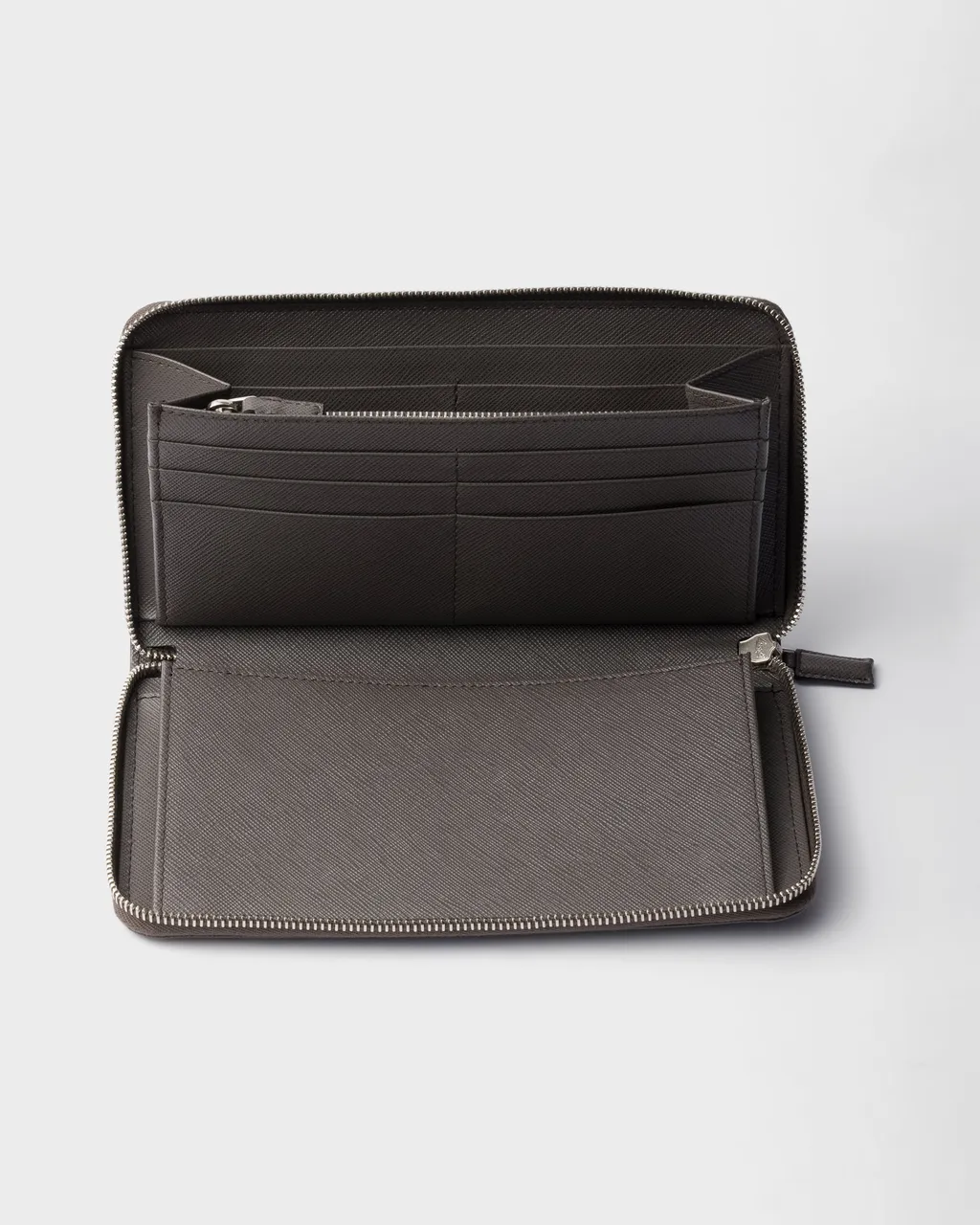 Saffiano Leather Zip Around Wallet