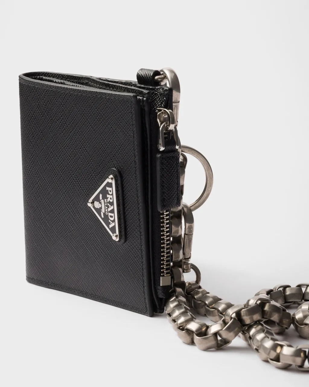 Small Saffiano Wallet With Chain