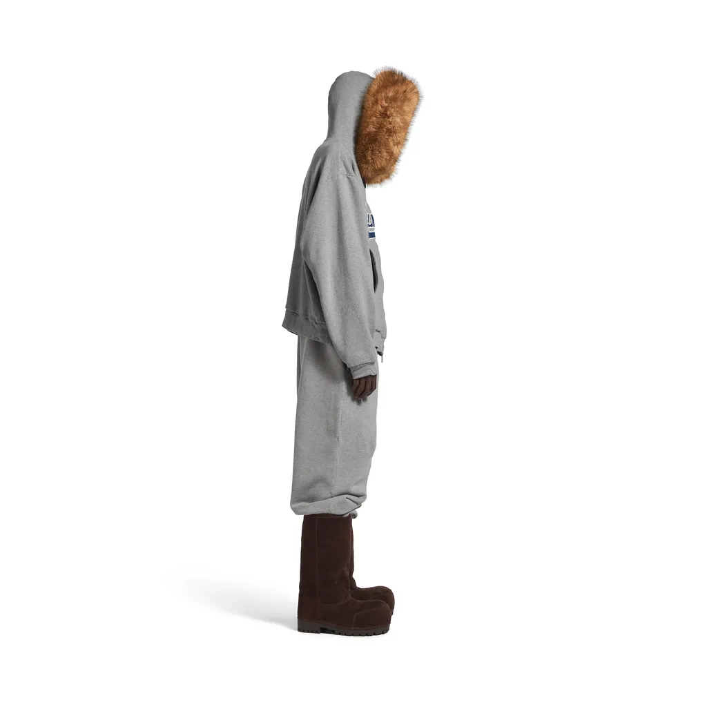 Luxury Script Oversized Zip-Up Hoodie