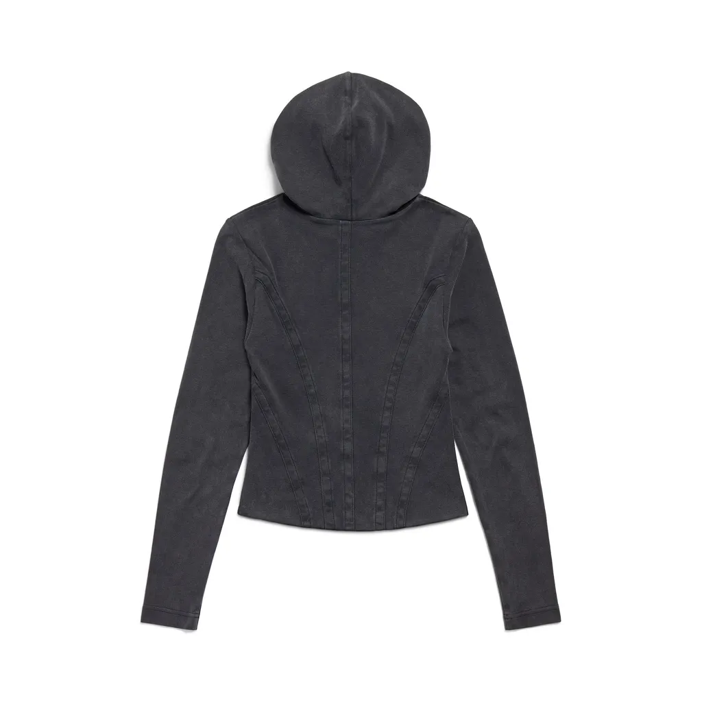 Corseted Zip-Up Hoodie