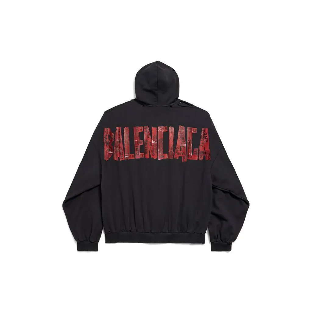 Security Tape Logo Large Zip-Up Hoodie