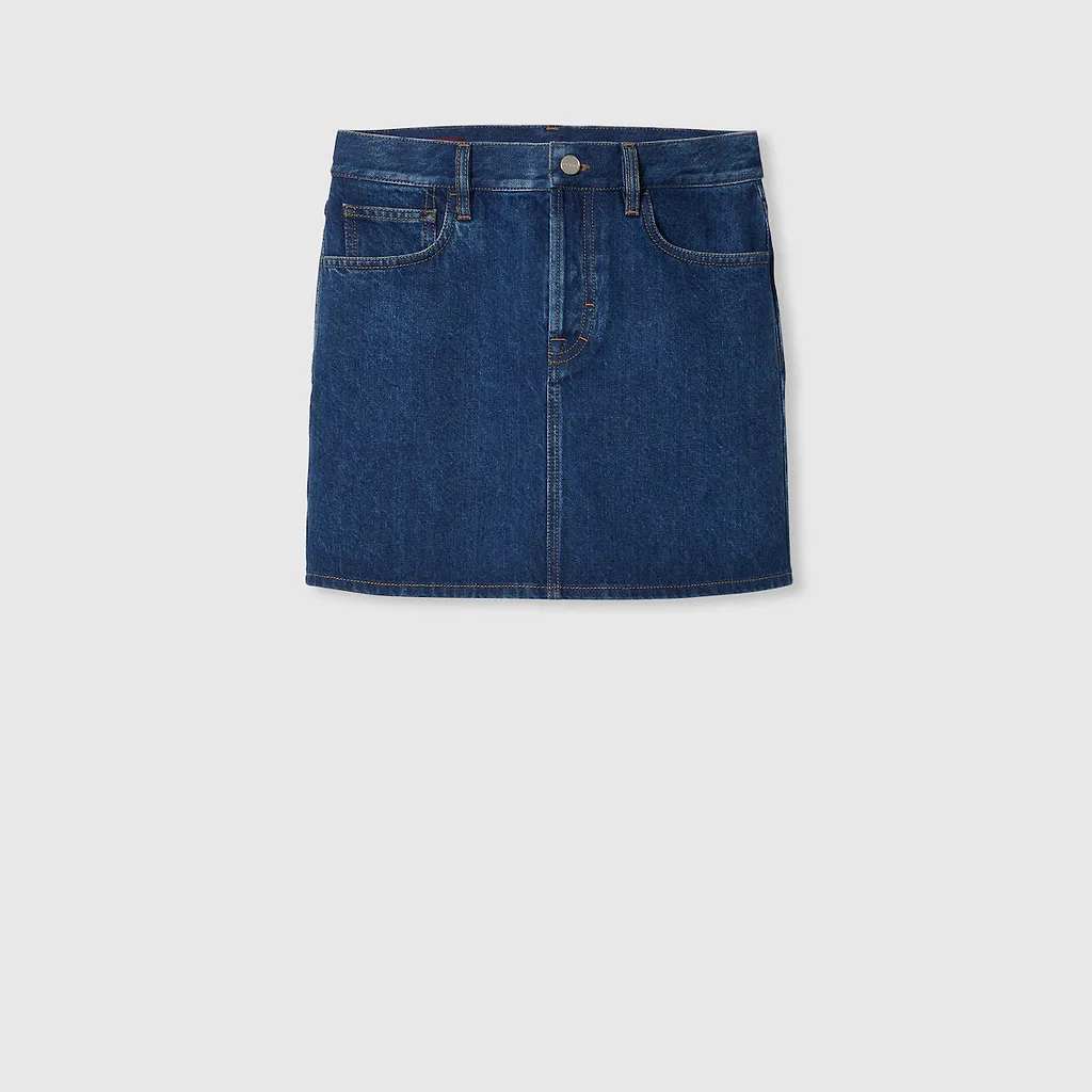 Regular Denim Skirt With Laser Logo