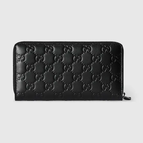 Gg Emblem Zip Around Wallet