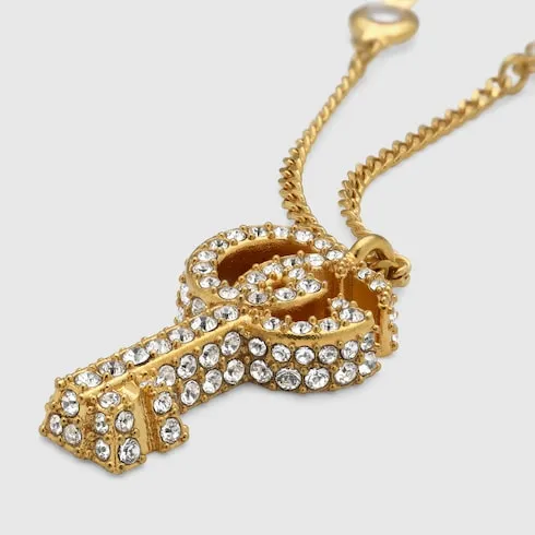 Gg Marmont Key Crystal Necklace