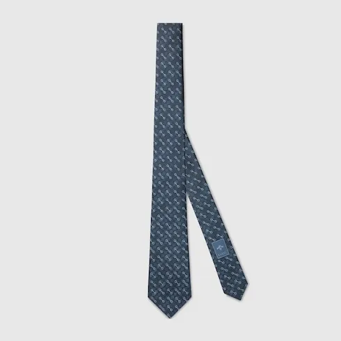 Horsebit Silk Jacquard Tie