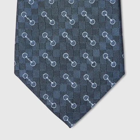 Horsebit Silk Jacquard Tie
